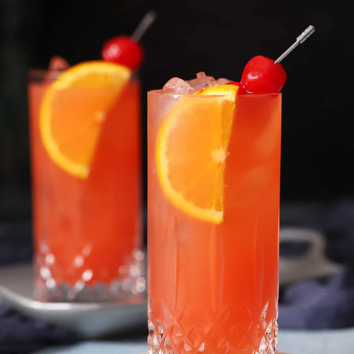 Cindrella Orange Juice Pineapple Juice Ice Topped with Grenadine Syrup